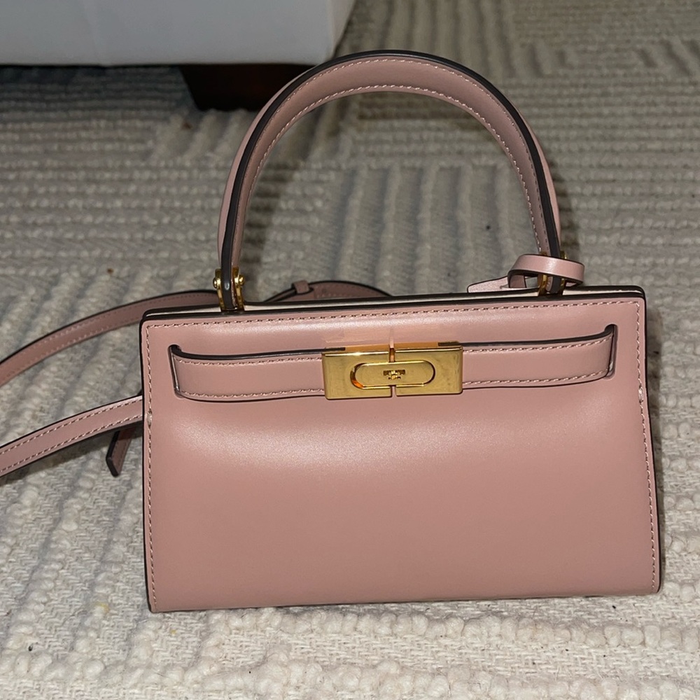 Tory Burch Pink Top-Handle Crossbody Bag with Gold Hardware
